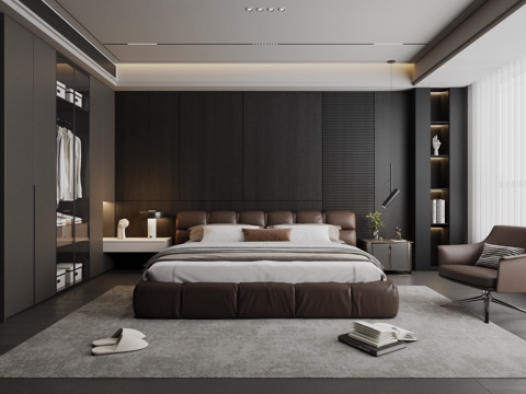 Modern Italian Style Bedroom No Main Light Bedroom Master Bedroom Second Bedroom Bay Window Bedroom Double Bed