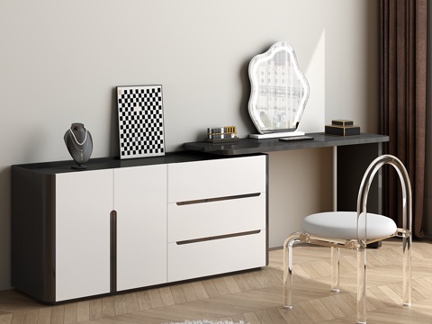 Modern Style Dresser Makeup Stool Combination Dresser Makeup Stool Mirror Decoration Hanging Picture