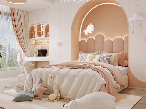 Modern kids Bedroom Boys Room Girls Room kids Bed Children's Wardrobe Children's Desk