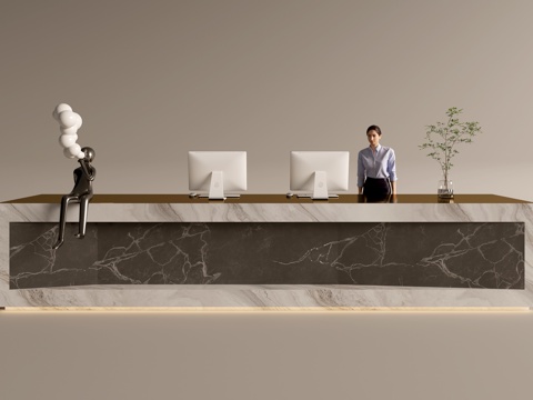 Modern Company Reception Area Bar Reception Desk