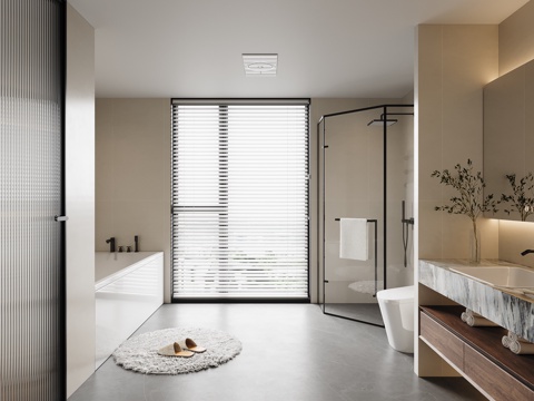 Modern Toilet Villa Bathroom Bathtub Bathtub Shower Room Partition