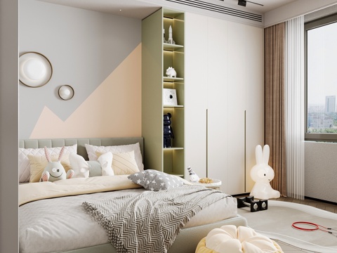 Modern kids Bedroom Boys Room Girls Room kids Bed Children's Wardrobe Children's Desk