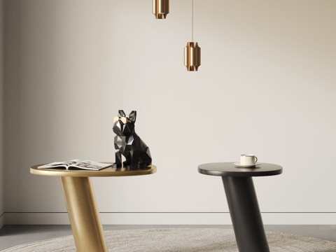 Modern Side Table Combination Chandelier Carpet Metal Side Table Bulldog