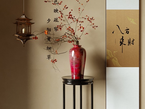 New Chinese-style Vase Flower Flower-arranging Flower-hanging Hanging Lamp