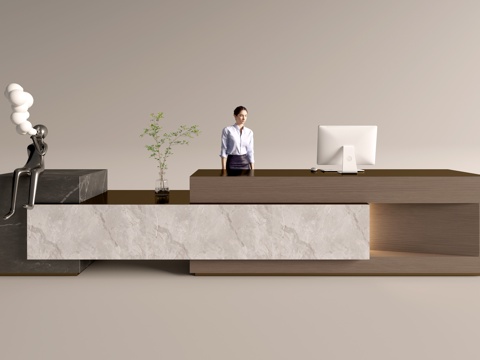 Modern Company Reception Area Bar Reception Desk