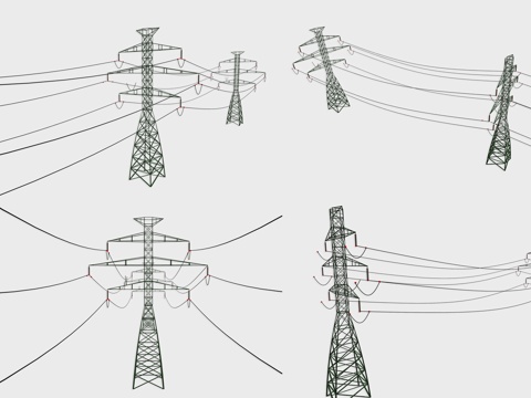 Modern High Voltage Electric Wire Outdoor Electric Tower Electric Wire High Voltage Line Transmission Station Electric Transmission Tower High Voltage Line