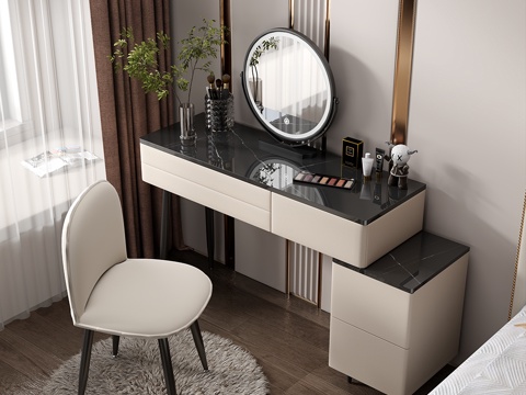 Modern Style Dresser Makeup Stool Combination Dresser Makeup Stool Mirror Decoration Hanging Picture