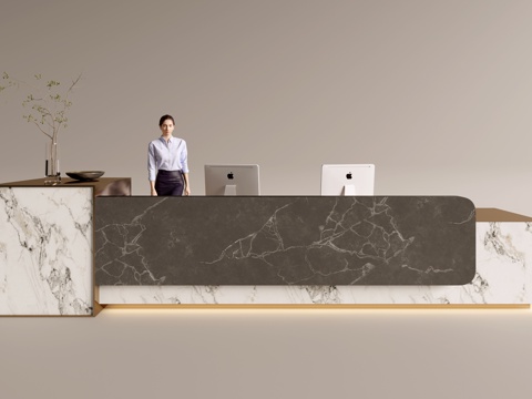 Modern Company Reception Area Bar Reception Desk