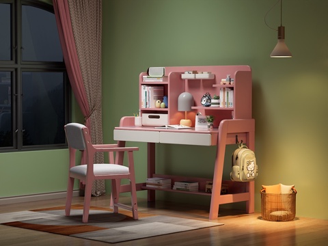 Simple Modern Desk Chair Combination Children's Study Table Study Chair Teenagers Desk Chair