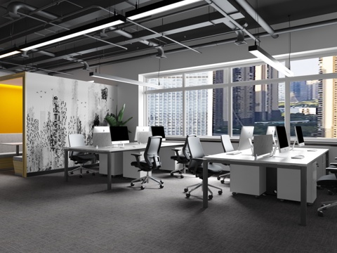 Industrial Style Office Area Leisure Area Waiting Area Reception Area Negotiation Area