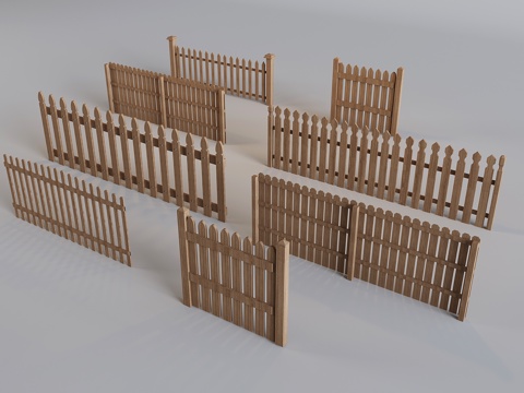 Chinese-style solid wood railing fence fence partition fence courtyard fence