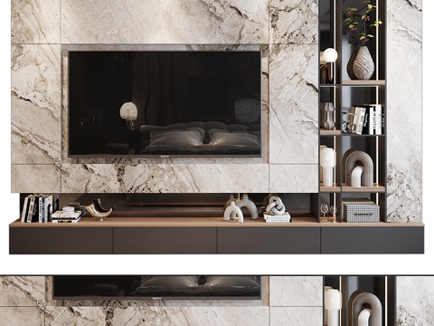 Modern Italian Affordable Luxury Style TV Wall