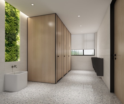 modern office public toilet