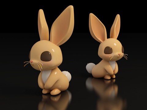 Rabbit cartoon figure hand-made animation cartoon sculpture glass steel toy props