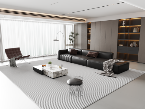 Modern Italian Style Living Room Large Flat Floor Living Room Affordable Luxury Style Sofa Coffee Table Combination