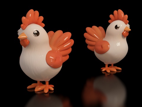 Chicken Cartoon Image Animation Game Poultry Rooster Fiberglass Sculpture Props