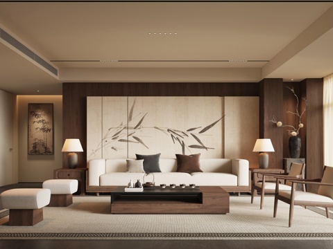 Neo-Chinese Style Song Style Living Room