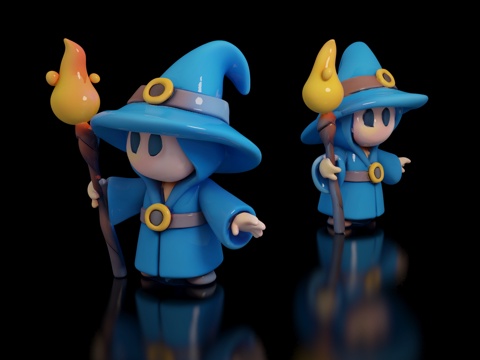 Mage Game Cartoon Character Animation Q Version Character Sculpture Toy Doll