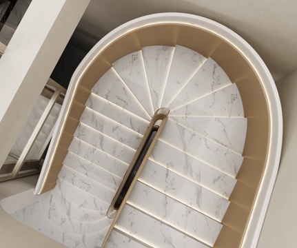 modern curved staircase