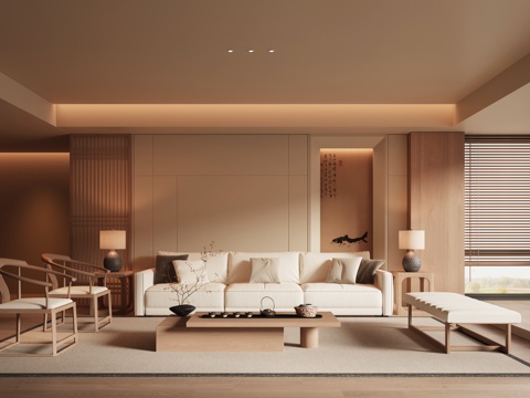 Neo-Chinese Style Song Style Living Room