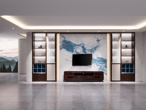 New Chinese TV Cabinet TV Wall Floor TV Cabinet