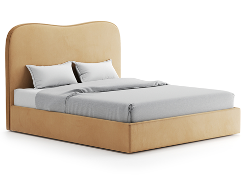 Modern Simple Double Bed Double Bed Simple Bed Bedroom Bed Pillow Simple Bed