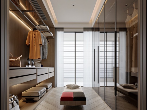 Modern style home cloakroom