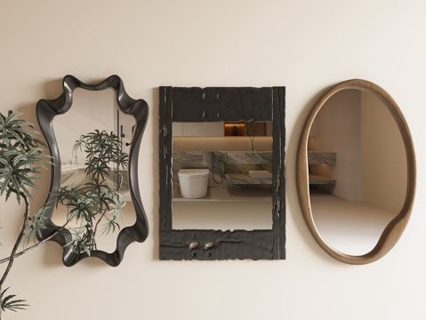 Ancient Silent Mirror Ancient Wabi-sabi Style Mirror Ancient Silent Mirror Bathroom Mirror