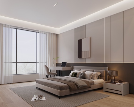 Modern Minimalist Bedroom Furniture 3D Model