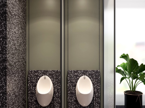 Modern public toilet area