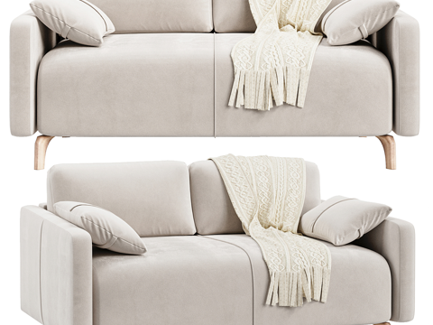 Modern Cream Style Double Fabric Casual Sofa