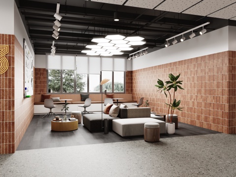 Modern office lounge area