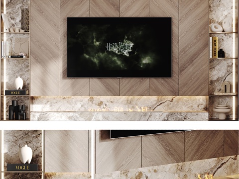 Modern Italian Affordable Luxury Style TV Wall