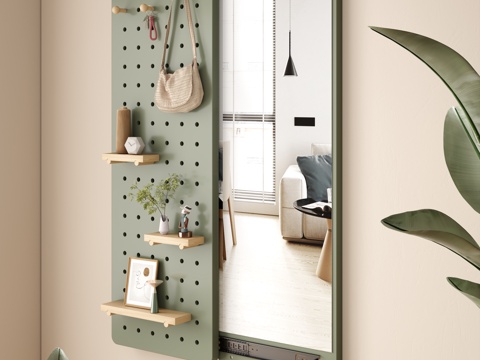 Full-body mirror hole board mirror ornaments hole board mirror combination