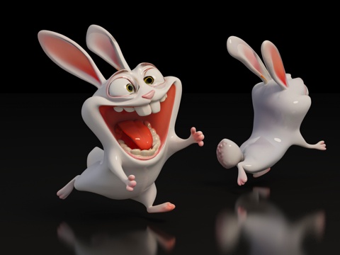 Rabbit Cartoon Rabbit Crazy Hand-made Modeling Image Glass Fiber Reinforced Plastic Sculpture Toy