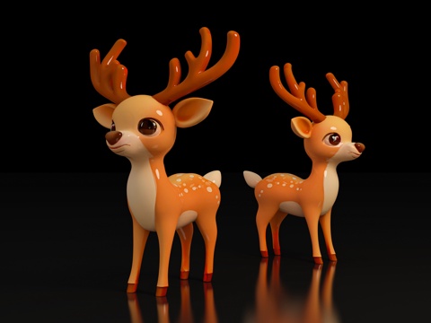 Sika Deer Animal Cartoon Sculpture Game Hand Toy Decorative Props