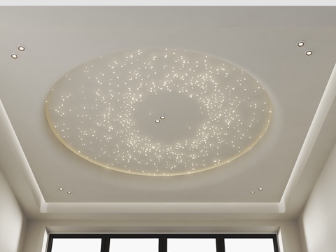 House Silent Style Ceiling Round Special-shaped Ceiling Optical Fiber Lamp Ceiling Star Empty Ceiling Cream Style Ceiling