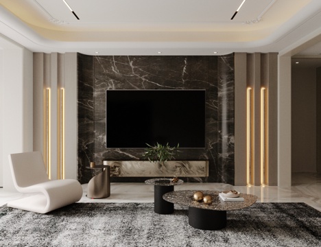 Affordable Luxury Style Italian Home Living Room TV Wall Stone TV Background Wall Marble Background Wall