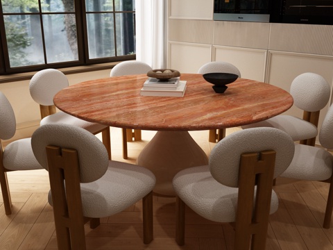 Modern Italian Dining Table and Chair Italian Dining Table and Chair Combination Italian Round Table and Chair Combination