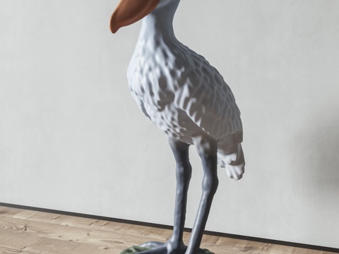 Modern whale-headed stork sculpture