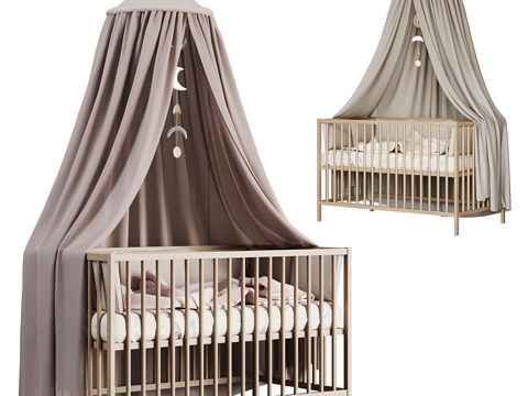 Modern Cream Style with Canopy Crib