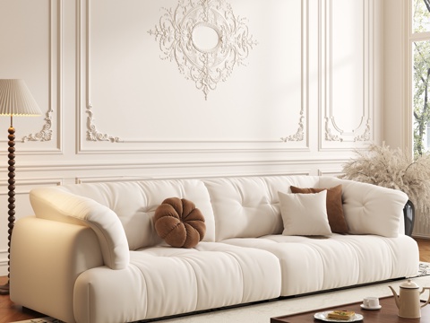 French cream style sofa coffee table combination