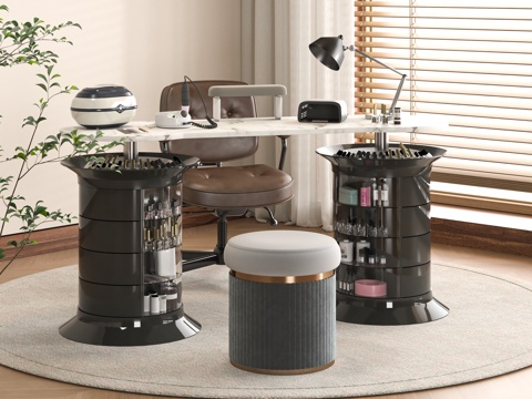 Modern Nail Art Table and Chair Combination