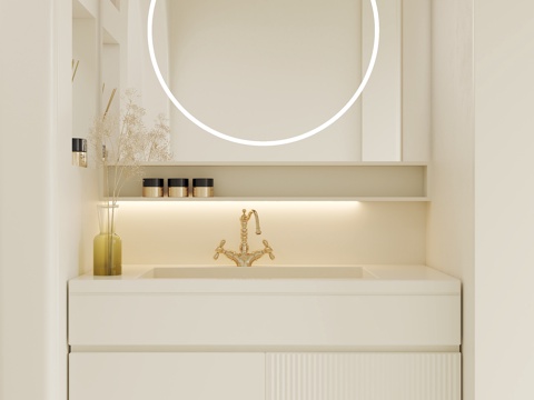 Cream Air Bathroom Cabinet