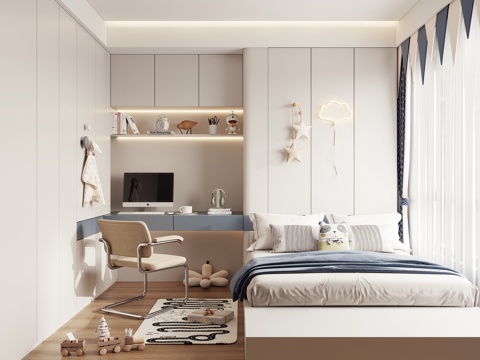 Modern kids Bedroom Tatami Bedroom Boy's Room Kid's Room Multi-function Room