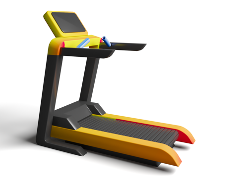 Cartoon style treadmill sports fitness Q version style sports treadmill cartoon fitness