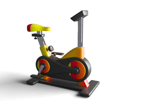 Cartoon style sports bike sports fitness Q version style sports spinning