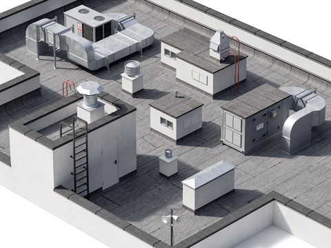 Rooftop HVAC System Building Roof Facility