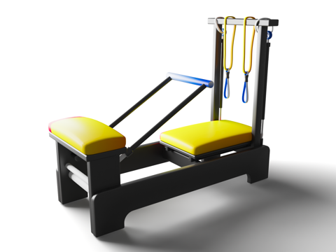 Cartoon style Pilates machine sports fitness Q version style sports Pilates