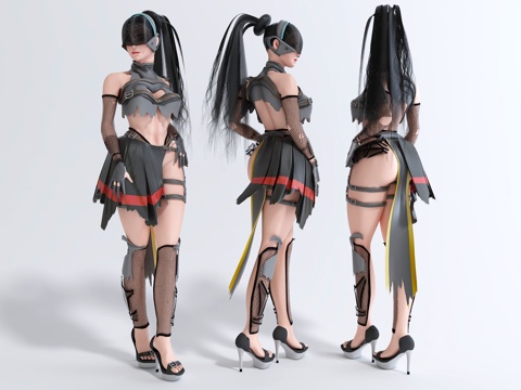 Game female character woman female beauty character anime girl vr little sister